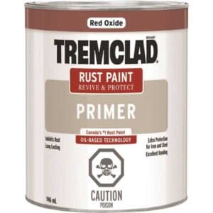 tremclad red oxide quart can