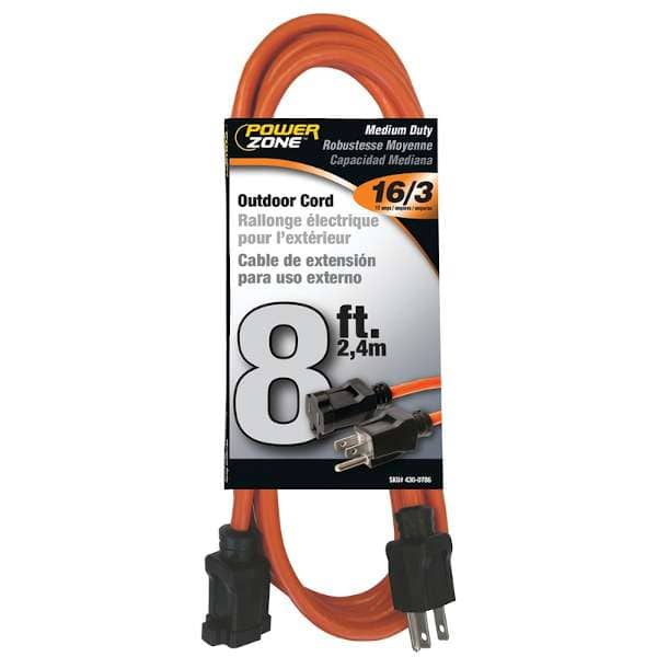 8 foot orange outdoor extension cord