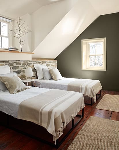 Gloucester-Sage-Bedroom-413x520 white room with dark green accented wall