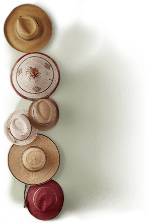 Hats various hats stacked vertically