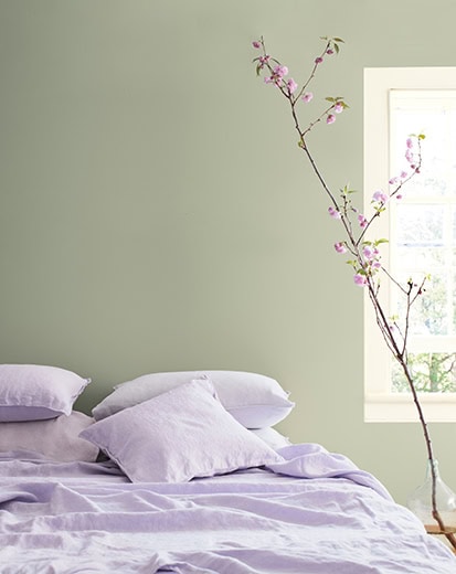 October-Mist-Bedroom-413x520 bedroom painted with october mist colour