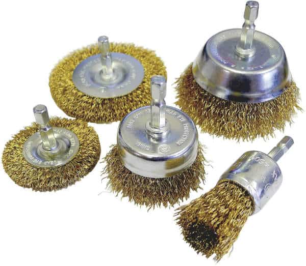 5 piece brass wire brush set
