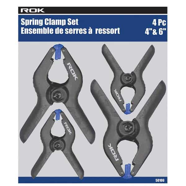 4 peice spring clamp set in packaging