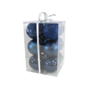 christmas balls 12 pcs blue shiny and matt