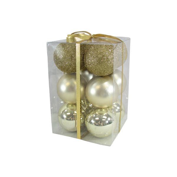 christmas balls 12 pcs gold shiny and matt
