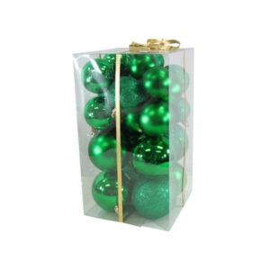 christmas balls 27 pcs 3 sizes green shiny and matt