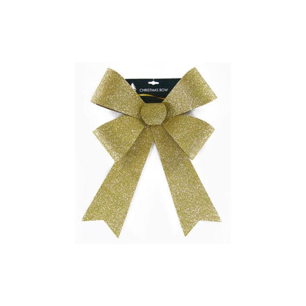 christmas bow gold glitter