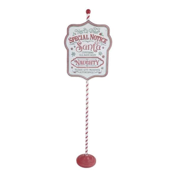 christmas decor metal sign stand special notice santa