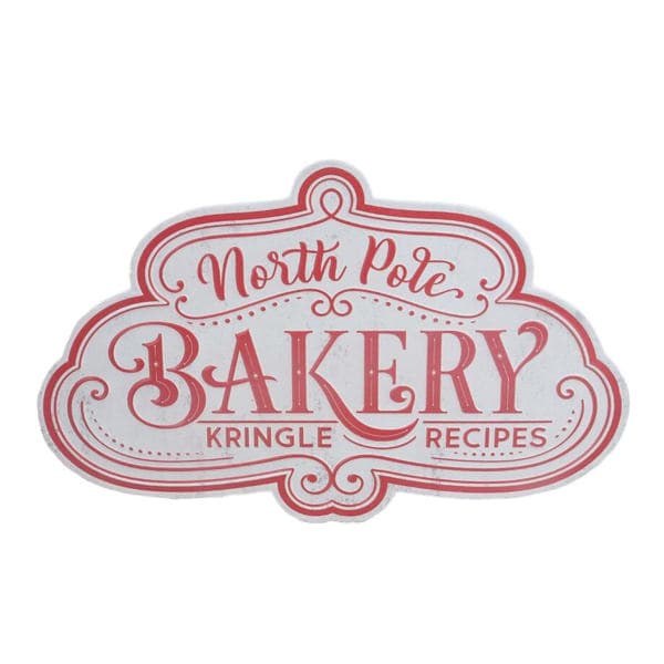 christmas decor metal wall sign north pole bakery