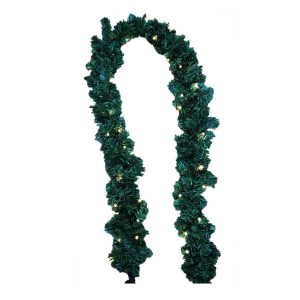 christmas garland pvc sherwood prelit 50 led