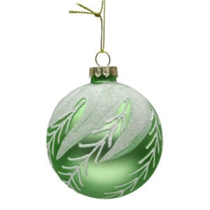 christmas glass ball sage with white branch