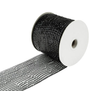 christmas mesh ribbon black sparkle