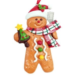 christmas ornament gingerbread man with tree