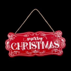 merry christmas metal red ornament