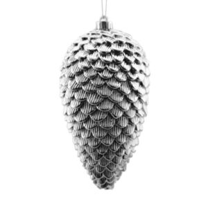 christmas pine cone silver