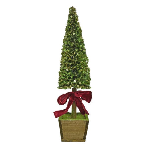 christmas table top tree mini leaf with wooden pot