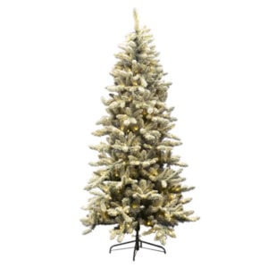 christmas tree 4 ft prelit led flocked pvc pine