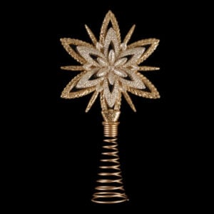 christmas tree topper gold glitter star