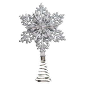 christmas tree topper silver snowflake