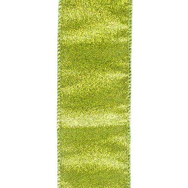 christmas wired ribbon green glitter look