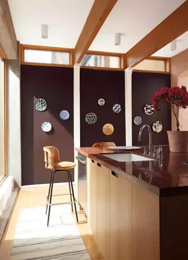 wenge-wall-drama room with dark wenge color and lighter bright lights