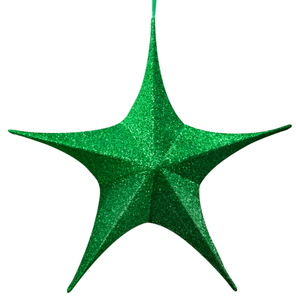 christmas decor folding shimmer star 32 inch green colour