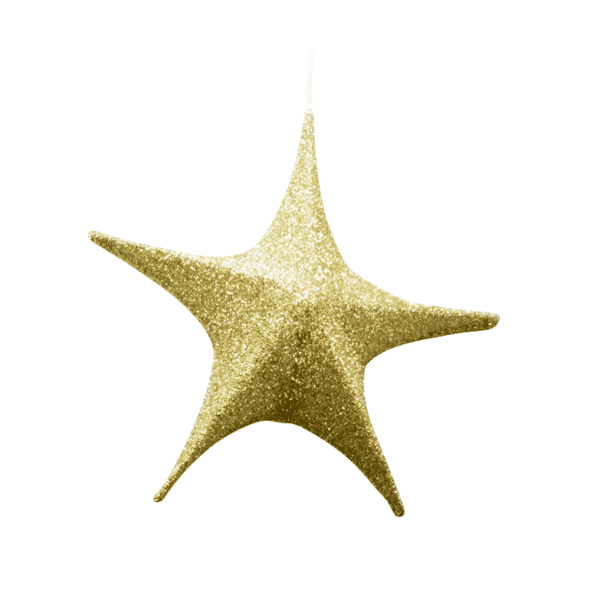 Christmas folding shimmer star 32 inch gold colour