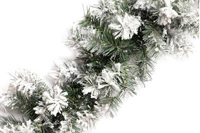 artificial snow on christmas garland