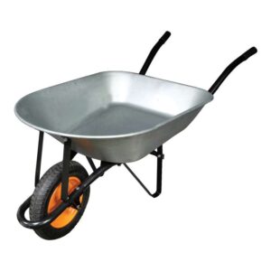 galvanized 5 cubic foot steel tray wheelbarrow