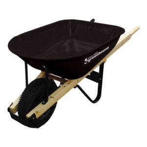 black poly 6 cubic foot wheelbarrow