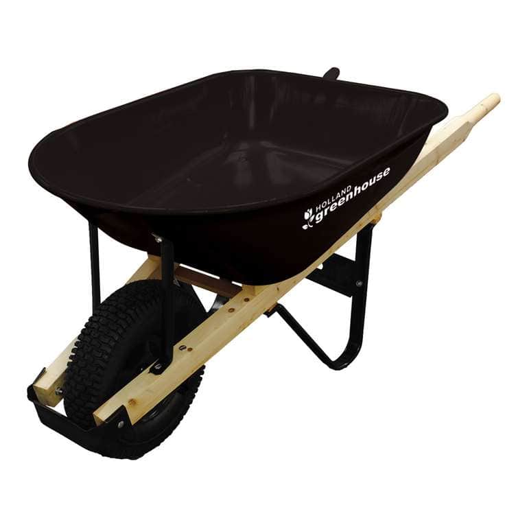 black poly 6 cubic foot wheelbarrow