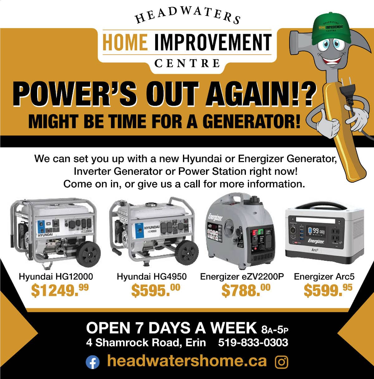 midland-power midland power flyer showing generators and pricing