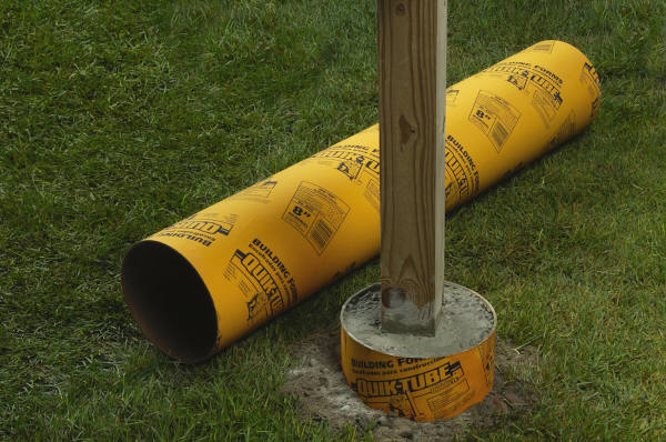 quikcrete sono tube supporting fence post in ground