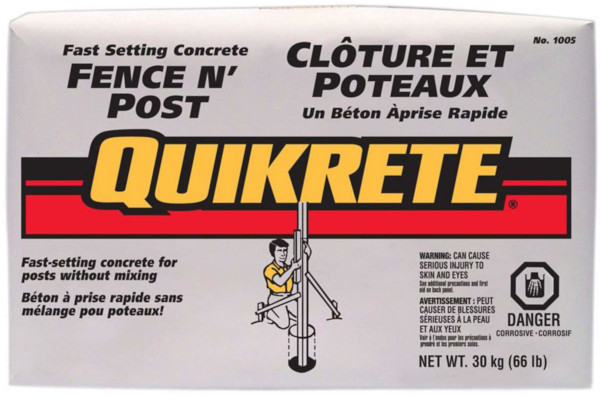 quikrete fence and post quick set concrete