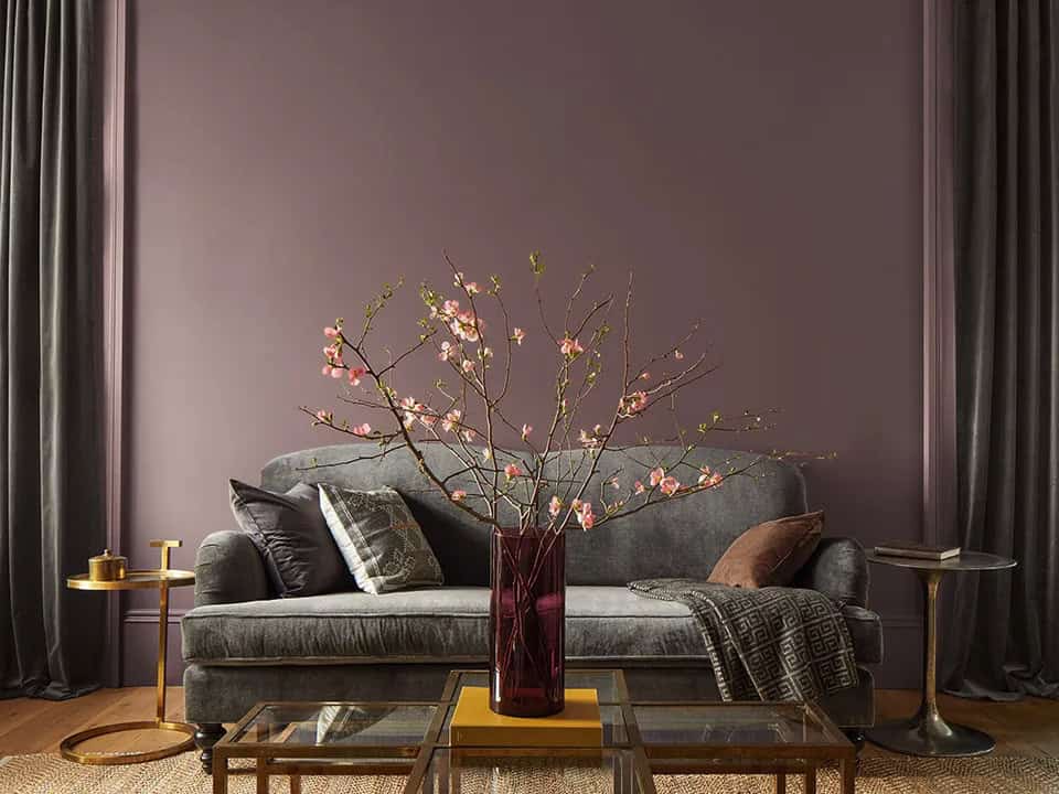 classic-style-living-room-walls-cinnamon-slate classic style living room with luxurious sofa in front of wall painted with colour cinnamon slate