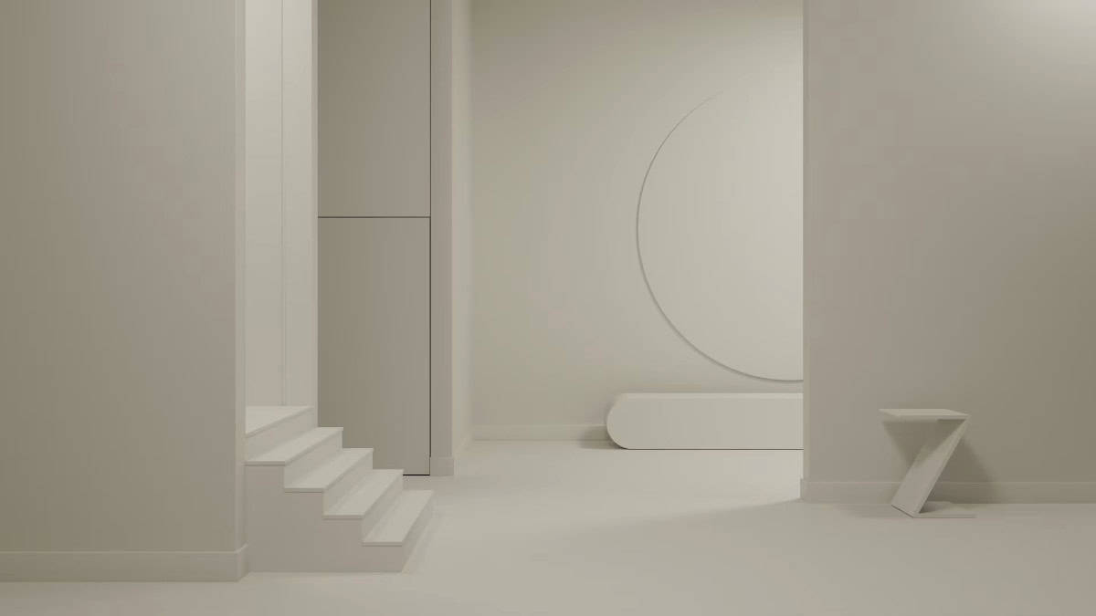 benjamin moore colour 'cloud cover' as seen with night lighting
