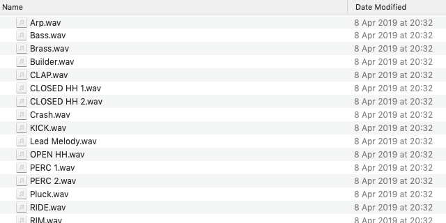 Stems folder