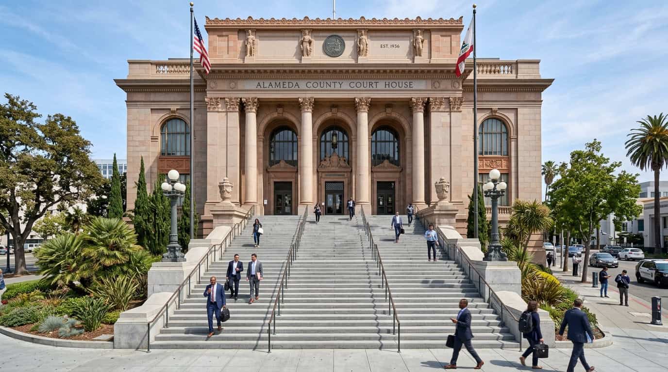 California Courthouse steps and justice administrative facilities