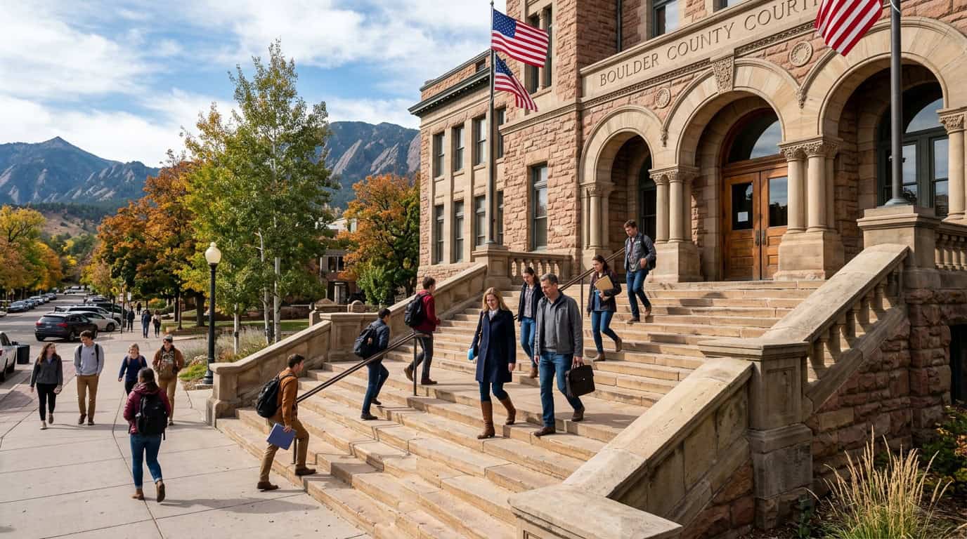 Colorado Courthouse steps and justice administrative facilities