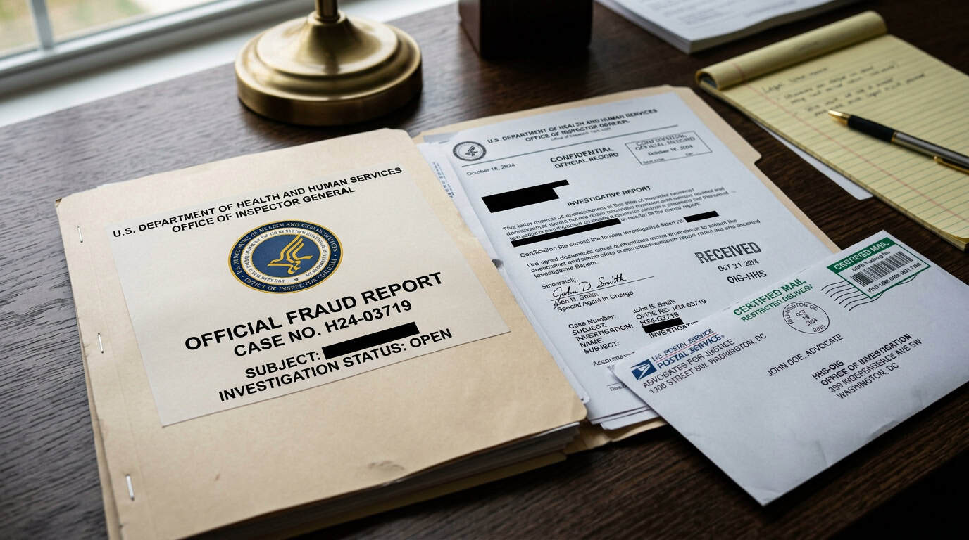 HHS Office of Inspector General healthcare fraud investigative case file