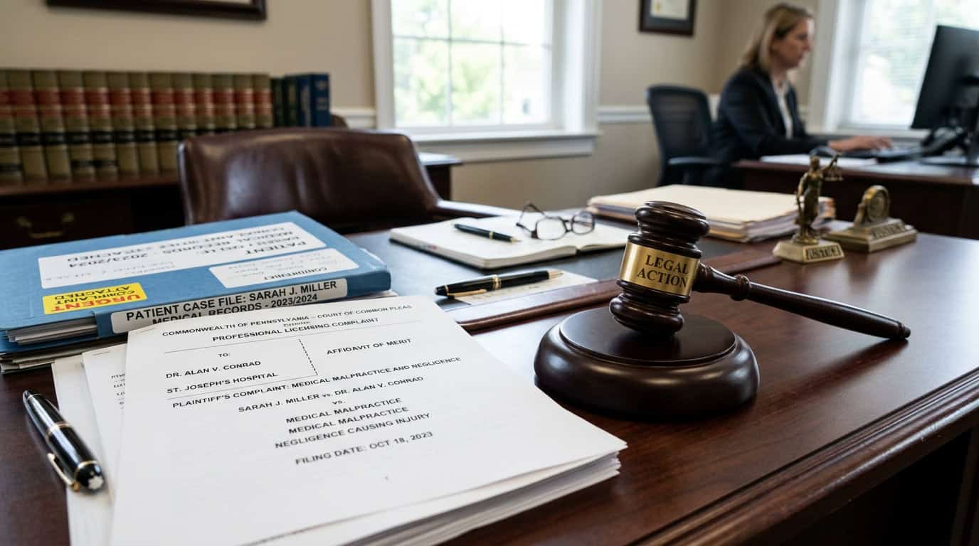 Legal files and patient advocacy documentation for medical negligence claims