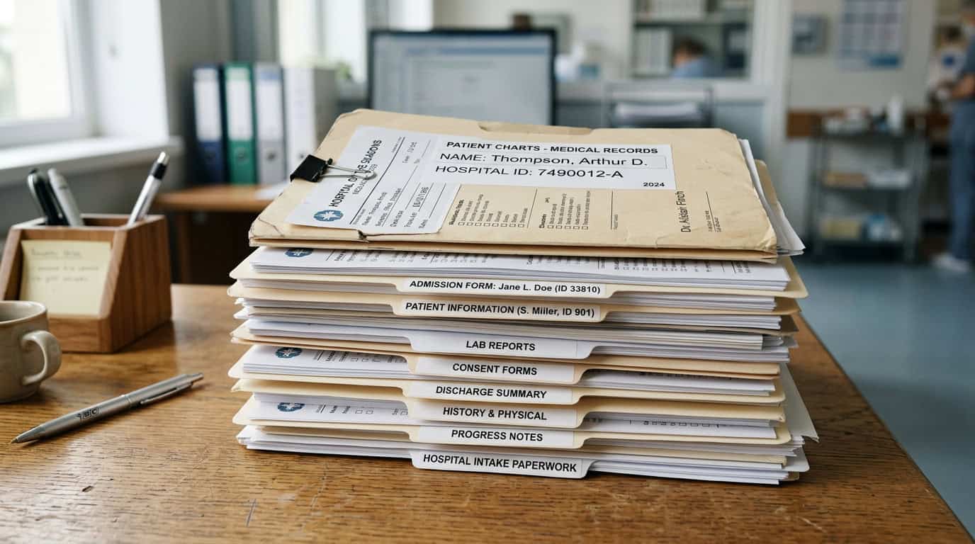 Electronic medical records chart and physician progress documentation