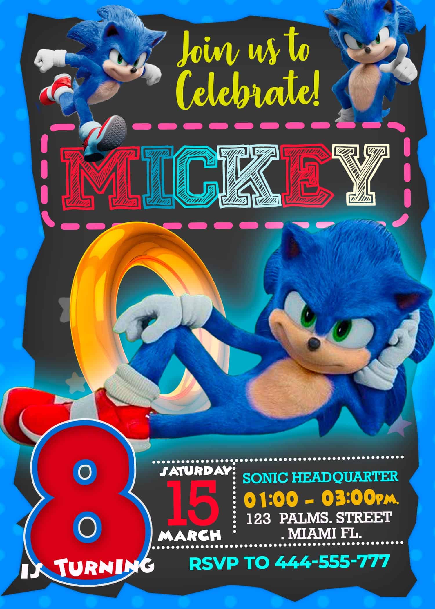 Invitations announcements paper party supplies sonic party sonic 
