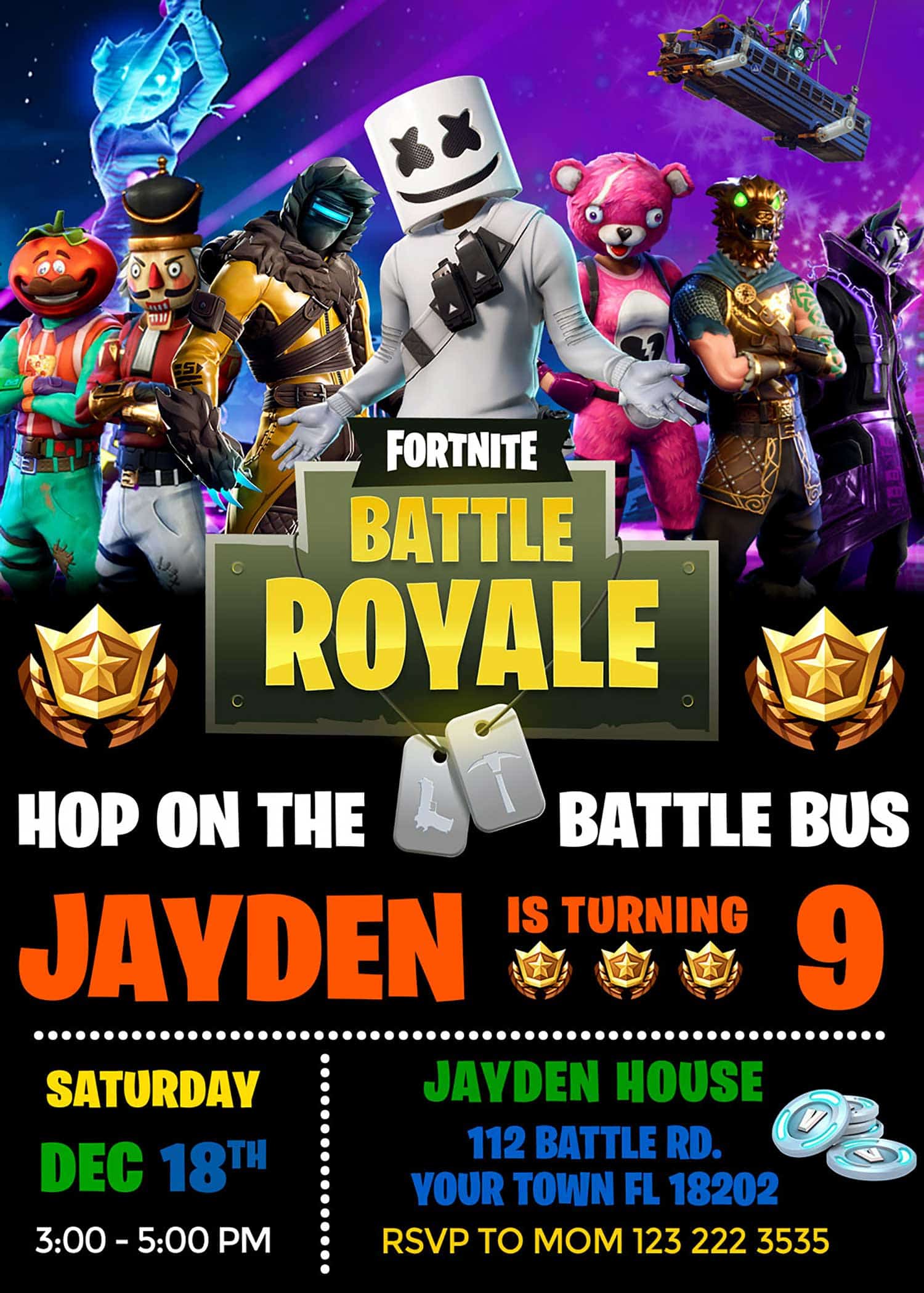 Fortnite Birthday Invitation Awesome Invite