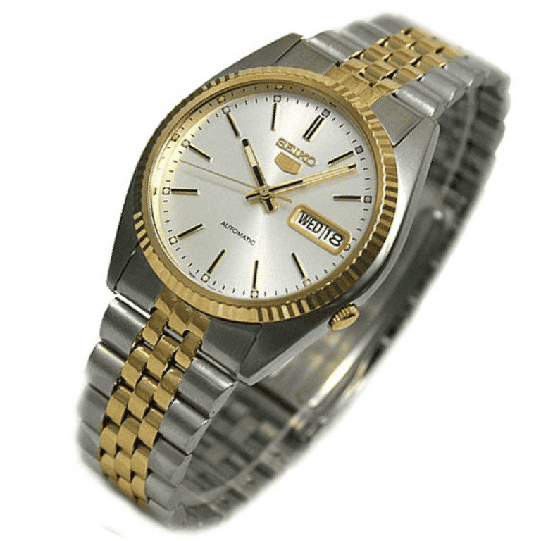 Seiko 5 SNXJ90 Datejust Dress Gold Silver - Chronospride