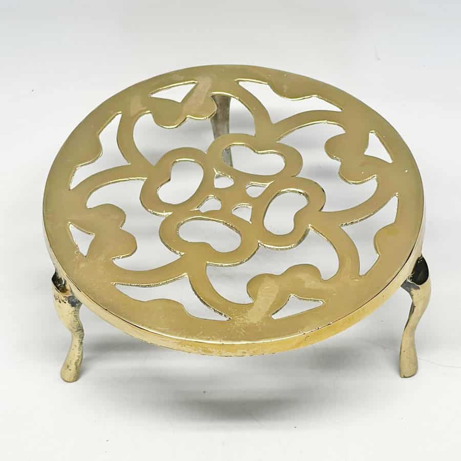 Ornate Brass Trivet Clyde on 4th Antiques & Collectables