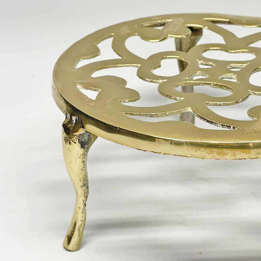 Ornate Brass Trivet Clyde on 4th Antiques & Collectables