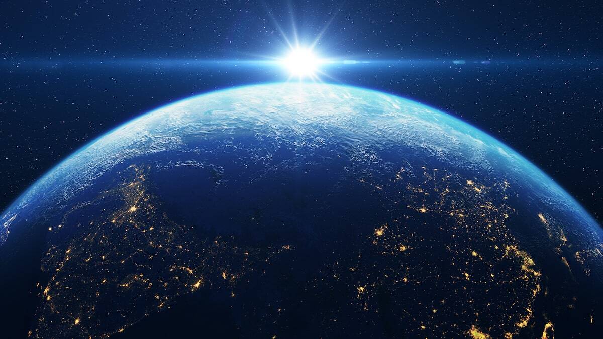image of the earth from space at night