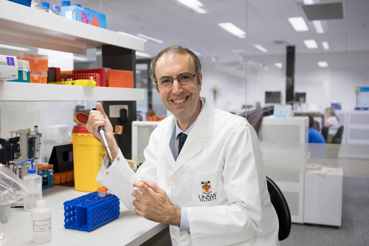 Merlin Crossley in laboratory