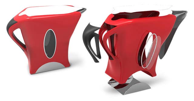 Freeform Modeling 6 3DSystems Software Freeform Electric Kettle Design Red